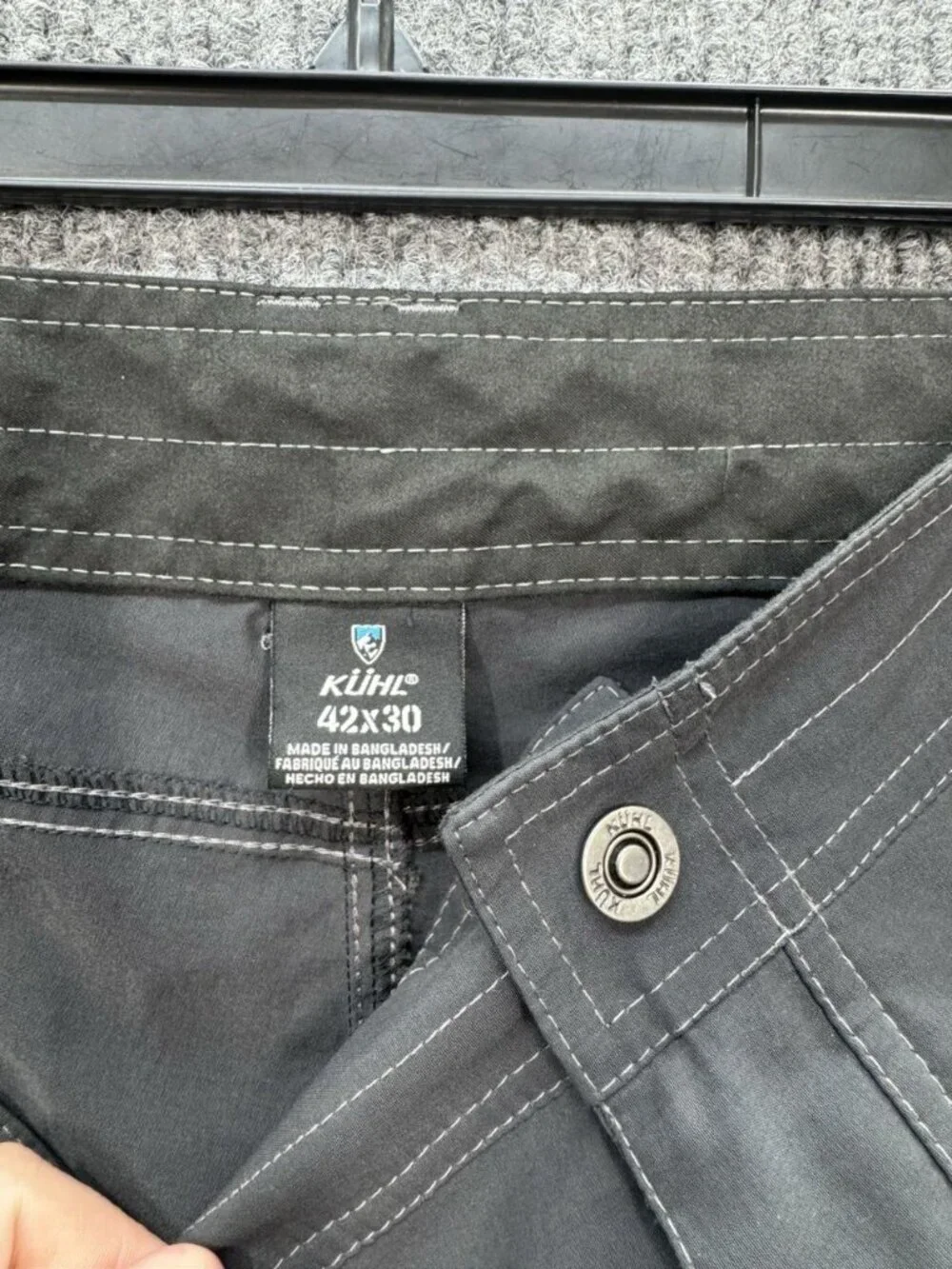 Kuhl Renegade Pants Mens 42x30 Gray Nylon Blend Stretch Cargo Outdoor Trail 5120